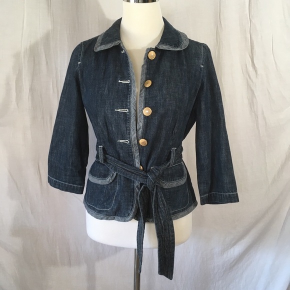Tommy Hilfiger Petite Tie Waist Denim Jacket - Picture 1 of 15